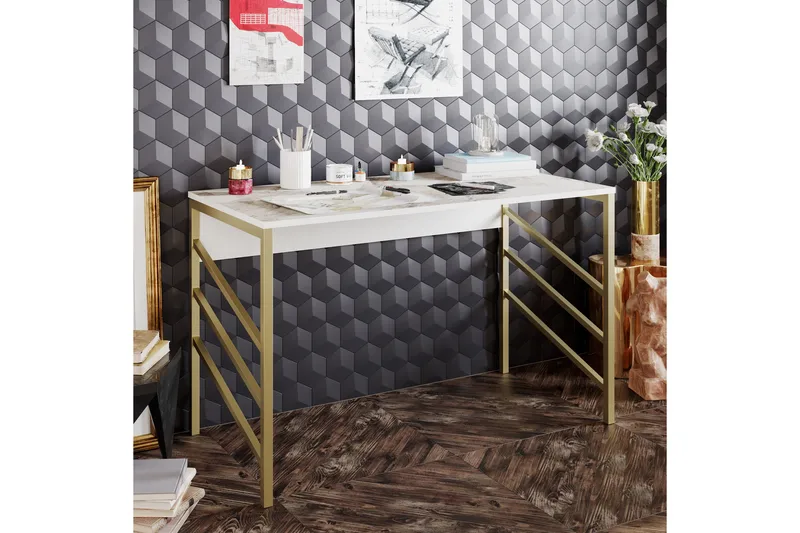 Kirjoituspöytä Mesjö 120 cm - Kulta - Huonekalut - Pöytä & ruokailuryhmä - Työpöytä - Tietokonepöytä