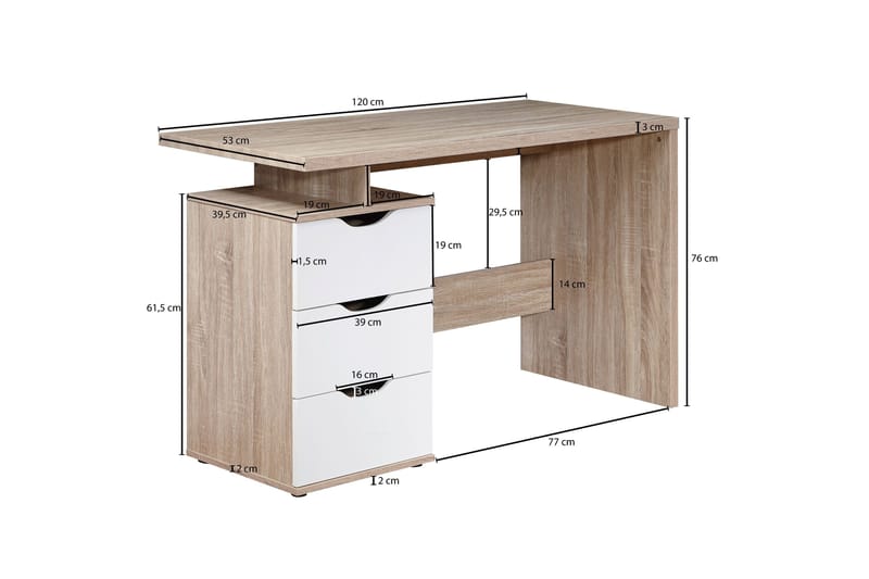 Kirjoituspöytä Raelie - Puu/Luonnonväri - Huonekalut - Pöytä & ruokailuryhmä - Työpöytä - Tietokonepöytä