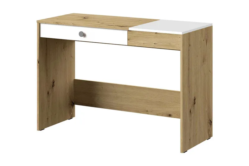 Kirjoituspöytä Staton 120 cm, Luonnonväri/Valkoinen/Harmaa