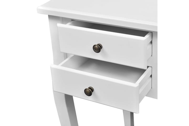 Puinen ranskalaistyylinen työpöytä 5 laatikkoa - Valkoinen - Tietokonepöytä
 - Kirjoituspöytä