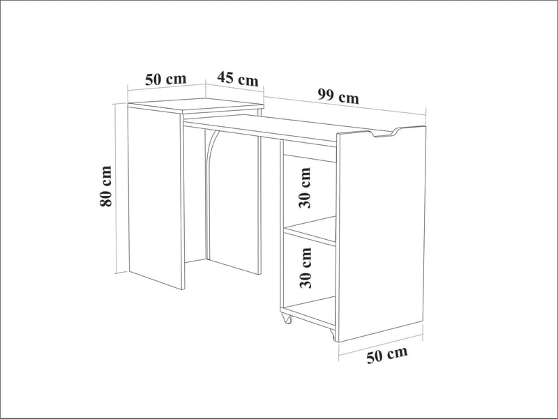 Study Desk Homitis - Huonekalut - Pöytä & ruokailuryhmä - Työpöytä - Tietokonepöytä
