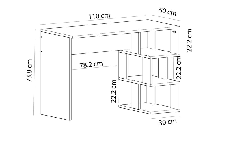 Työpöytä Myle 110 cm - Valkoinen - Huonekalut - Pöytä & ruokailuryhmä - Työpöytä
 - Tietokonepöytä