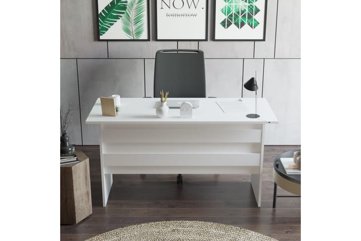 Työpöytä Tully 140 cm - Valkoinen - Tietokonepöytä
 - Kirjoituspöytä
