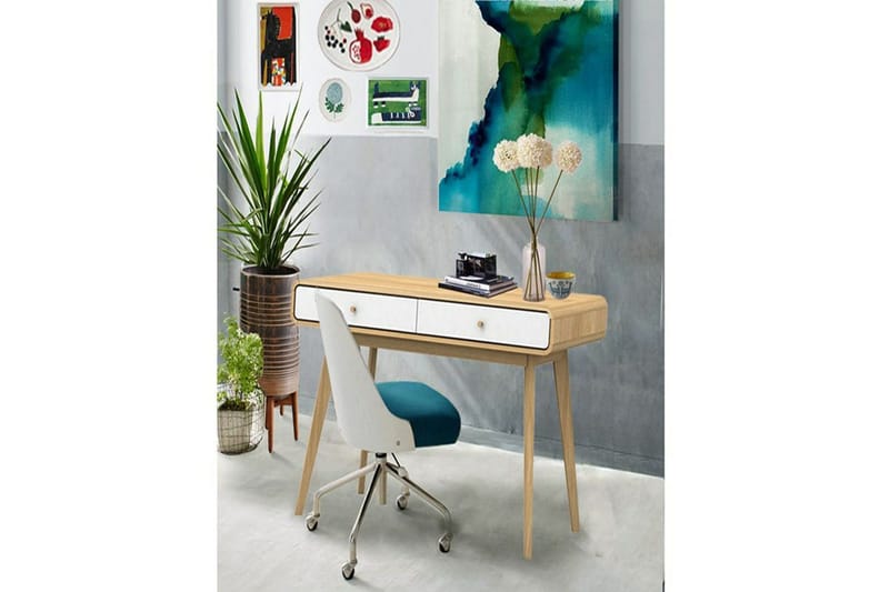 Työpöytä Cassie Tammea/Valkoinen - Tammea/Valkoinen - Huonekalut - Pöytä & ruokailuryhmä - Työpöytä - Tietokonepöytä