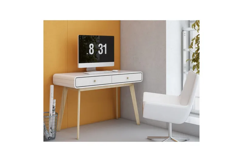 Työpöytä Cassie Valkoinen/Valkoinen - Valkoinen/Valkoinen - Huonekalut - Pöytä & ruokailuryhmä - Työpöytä - Tietokonepöytä