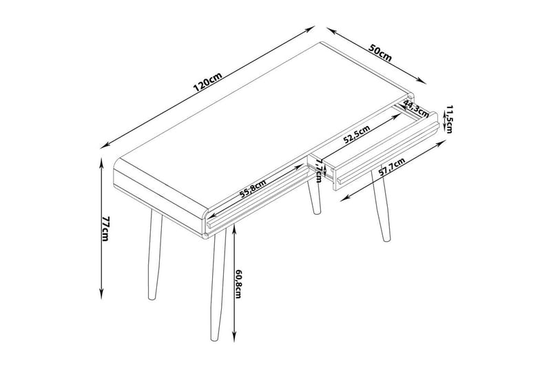Työpöytä Chantal Harmaa - Harmaa - Huonekalut - Pöytä & ruokailuryhmä - Työpöytä - Tietokonepöytä