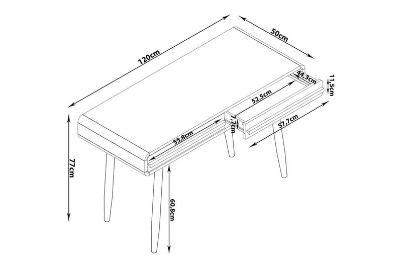 Työpöytä Chantal Luonto - Luonto - Huonekalut - Pöytä & ruokailuryhmä - Työpöytä - Tietokonepöytä