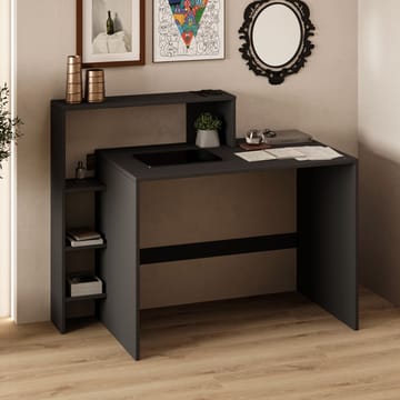 Työpöytä Homitis Amber (121,8 x 96 x 55 cm) Antrasiitti - Antrasiitti - Huonekalut - Pöytä & ruokailuryhmä - Työpöytä - Tietokonepöytä