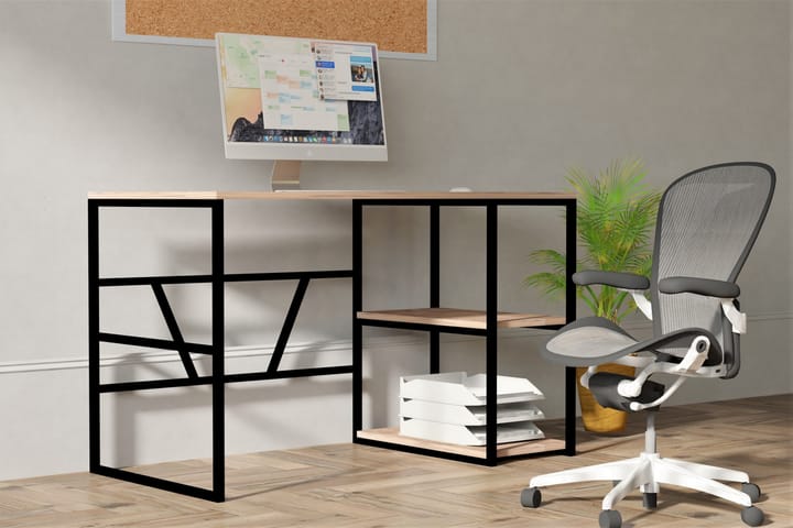 Työpöytä Jaxar 120 cm - Luonnonväri - Tietokonepöytä
 - Kirjoituspöytä