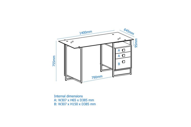 Työpöytä Morgan - Huonekalut - Pöytä & ruokailuryhmä - Työpöytä - Tietokonepöytä