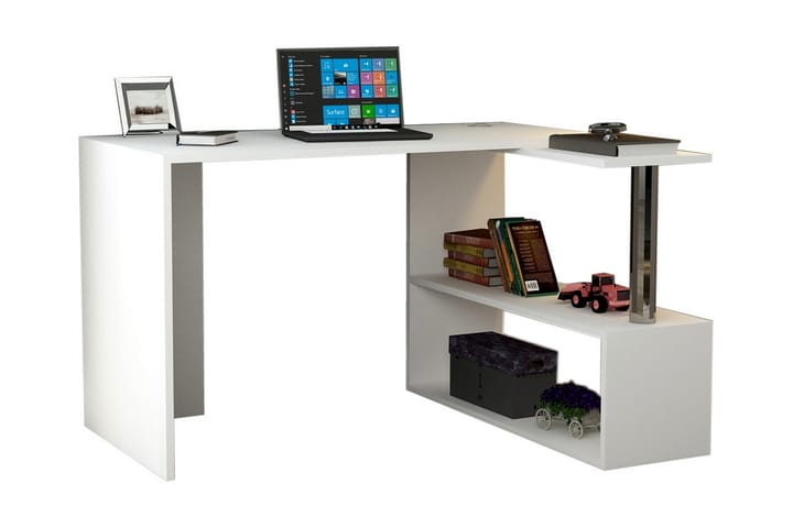 Työpöytä Solai 130 cm - Valkoinen - Tietokonepöytä
 - Kirjoituspöytä
