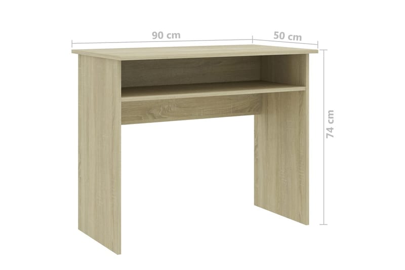 Työpöytä Sonoma-tammi 90x50x74 cm lastulevy - Ruskea - Huonekalut - Pöytä & ruokailuryhmä - Työpöytä
 - Tietokonepöytä