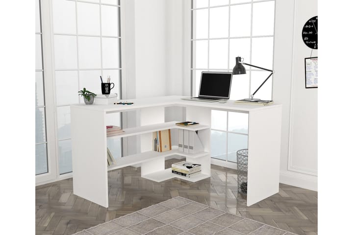 Työpöytä Palmetto 120 cm - Valkoinen - Tietokonepöytä
 - Kirjoituspöytä
