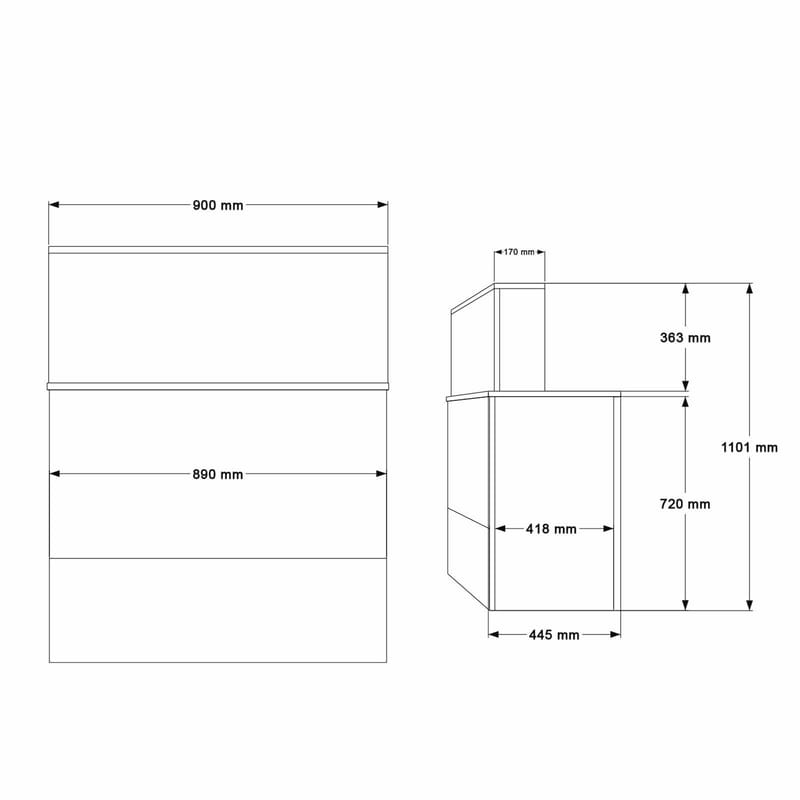 Vastaanottotiski Skye Decor Bren (90 x 110 x 44,5 cm) valkoinen - Valkoinen - Huonekalut - Pöytä & ruokailuryhmä - Työpöytä - Tietokonepöytä