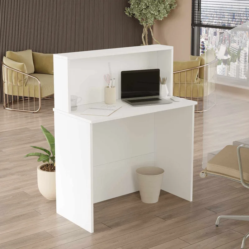 Vastaanottotiski Skye Decor Bren (90 x 110 x 44,5 cm) valkoinen - Valkoinen - Huonekalut - Pöytä & ruokailuryhmä - Työpöytä - Tietokonepöytä