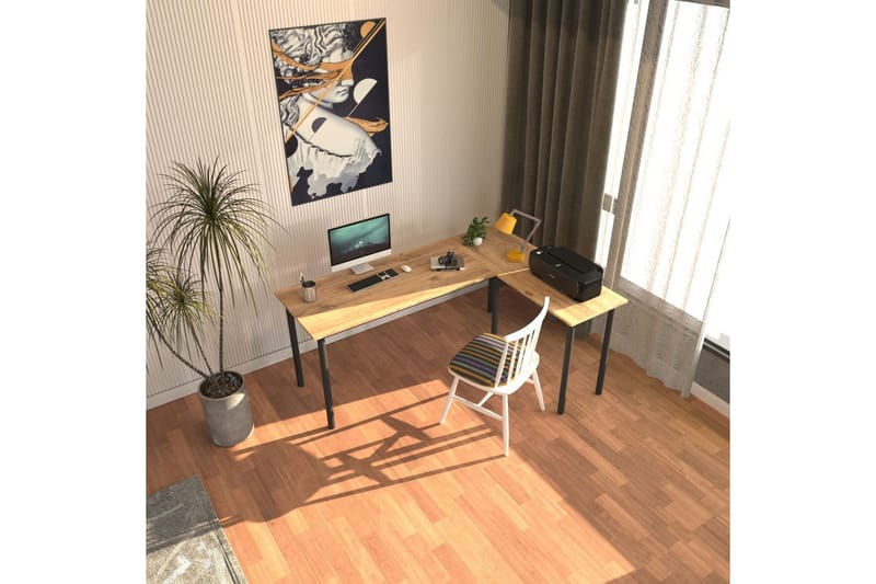 Viva Kirjoituspöytä 120x150 cm - Musta/Luonnollinen - Huonekalut - Pöytä & ruokailuryhmä - Työpöytä
 - Tietokonepöytä