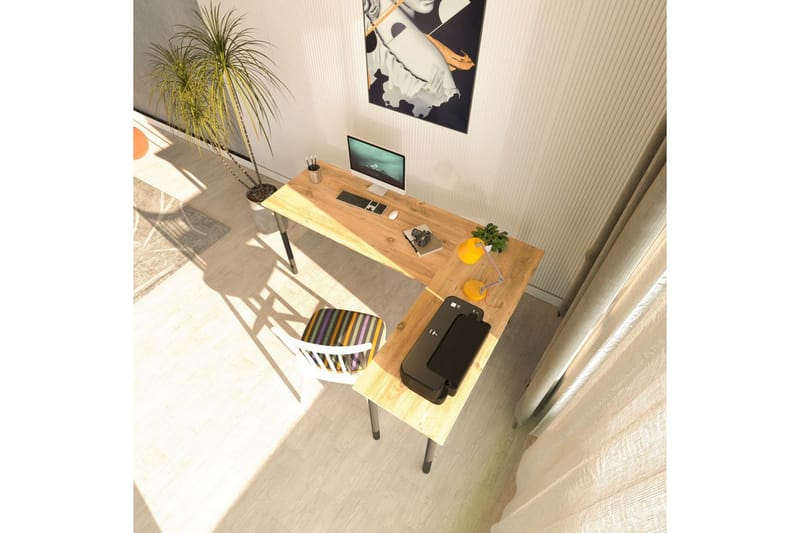 Viva Kirjoituspöytä 120x150 cm - Musta/Luonnollinen - Huonekalut - Pöytä & ruokailuryhmä - Työpöytä
 - Tietokonepöytä