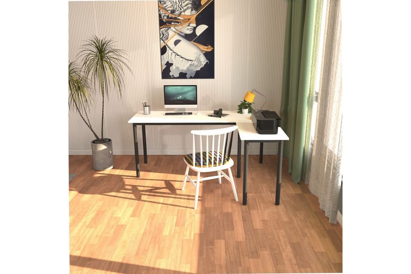 Viva Kirjoituspöytä 120x150 cm, Musta/Valkoinen