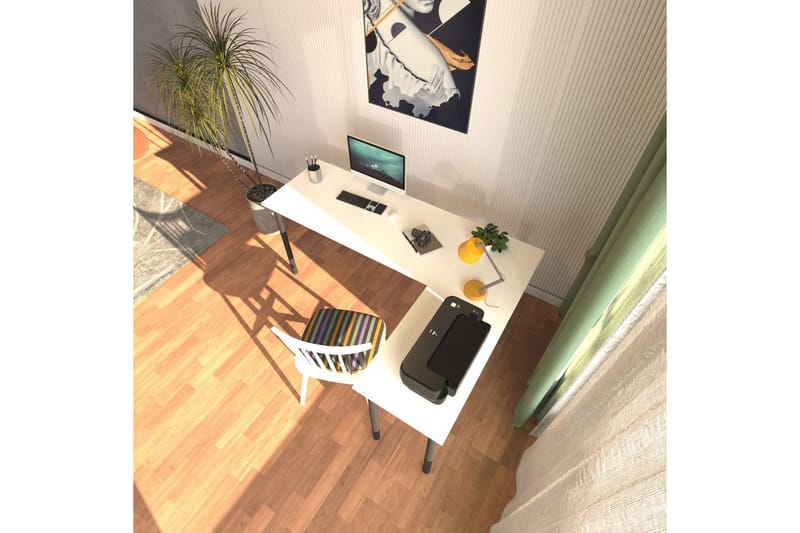 Viva Kirjoituspöytä 120x150 cm - Musta/Valkoinen - Huonekalut - Pöytä & ruokailuryhmä - Työpöytä
 - Tietokonepöytä