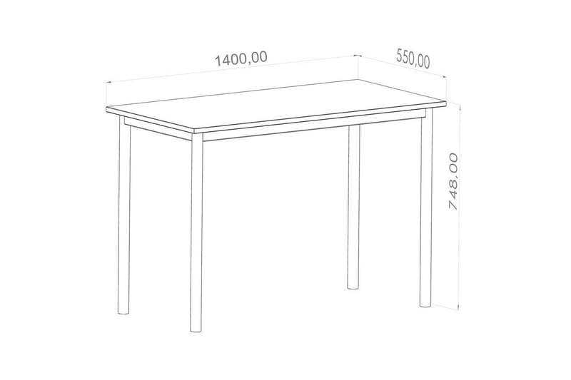 Viva Kirjoituspöytä 140 cm - Tammi/Musta - Huonekalut - Pöytä & ruokailuryhmä - Työpöytä
 - Tietokonepöytä