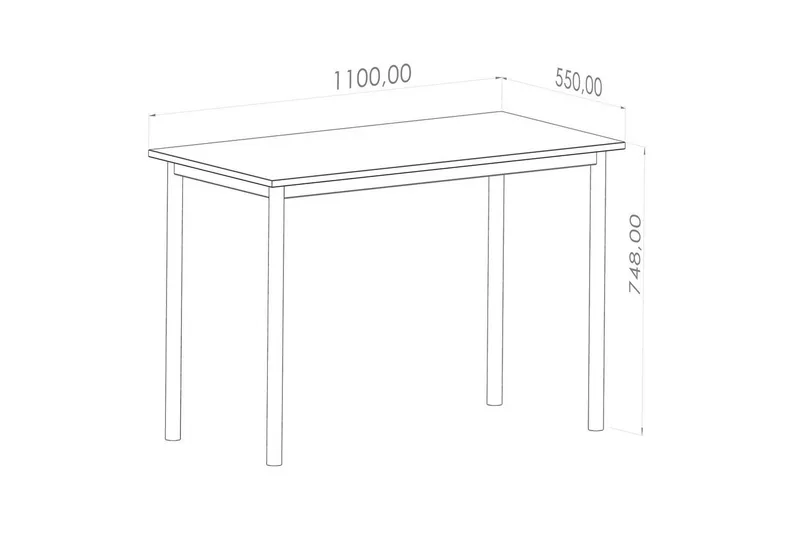 Viva Kirjoituspöytä 55x110 cm - Musta/Valkoinen - Huonekalut - Pöytä & ruokailuryhmä - Työpöytä
 - Tietokonepöytä