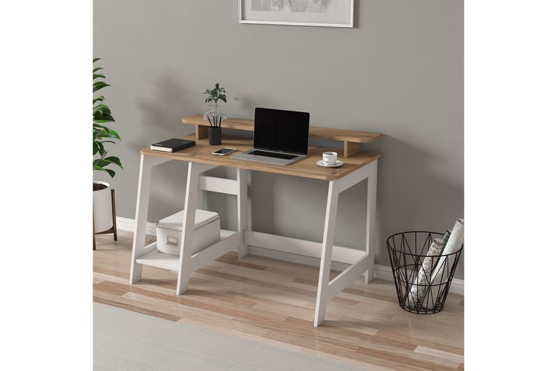 Voiture Kirjoituspöytä 60x120 cm - Valkoinen/Tammi - Huonekalut - Pöytä & ruokailuryhmä - Työpöytä - Tietokonepöytä