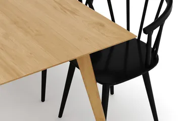 Tyrö Ruokailuryhmä, jossa 6 Tyrö Käsinojallista tuolia - Oak/Black - Huonekalut - Pöytä & ruokailuryhmä - Ruokailuryhmä