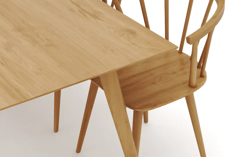 Tyrö Ruokailuryhmä, jossa 6 Tyrö Käsinojallista tuolia - Huonekalut - Pöytä & ruokailuryhmä - Ruokailuryhmä