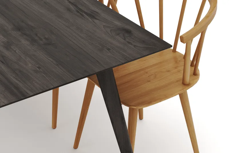 Tyrö Ruokailuryhmä, jossa 6 Tyrö Käsinojallista tuolia - Huonekalut - Pöytä & ruokailuryhmä - Ruokailuryhmä