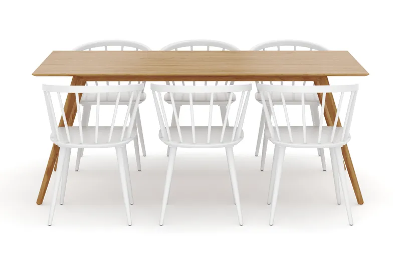 Tyrö Ruokailuryhmä, jossa 6 Tyrö Käsinojallista tuolia - Huonekalut - Pöytä & ruokailuryhmä - Ruokailuryhmä