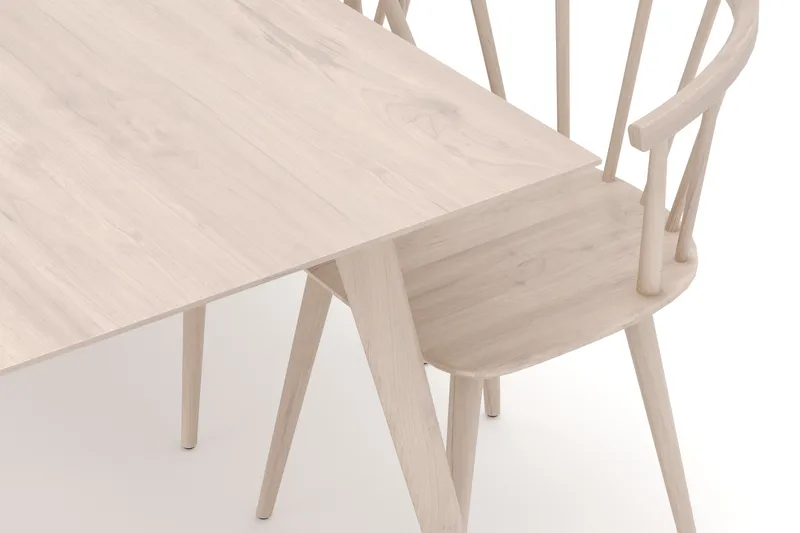 Tyrö Ruokailuryhmä, jossa 6 Tyrö Käsinojallista tuolia - Huonekalut - Pöytä & ruokailuryhmä - Ruokailuryhmä