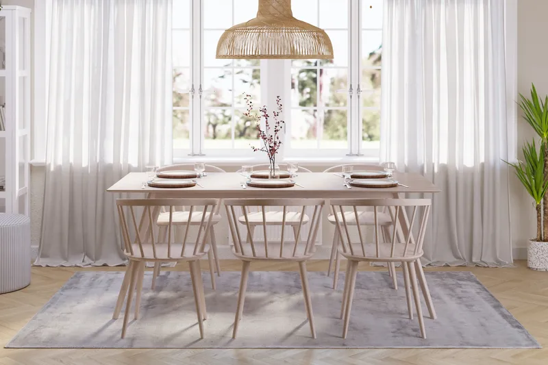 Tyrö Ruokailuryhmä, jossa 6 Tyrö Käsinojallista tuolia - Huonekalut - Pöytä & ruokailuryhmä - Ruokailuryhmä