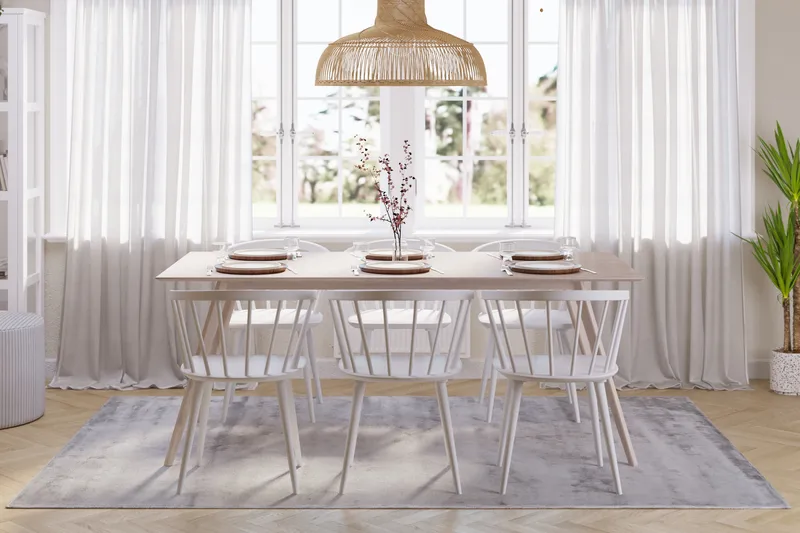 Tyrö Ruokailuryhmä, jossa 6 Tyrö Käsinojallista tuolia - Huonekalut - Pöytä & ruokailuryhmä - Ruokailuryhmä