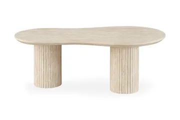 Uppveda Epäsymmetrinen Sohvapöytä 130x70 cm Travertiinijäljitelmällä - Beige - Huonekalut - Pöytä & ruokailuryhmä - Sohvapöytä