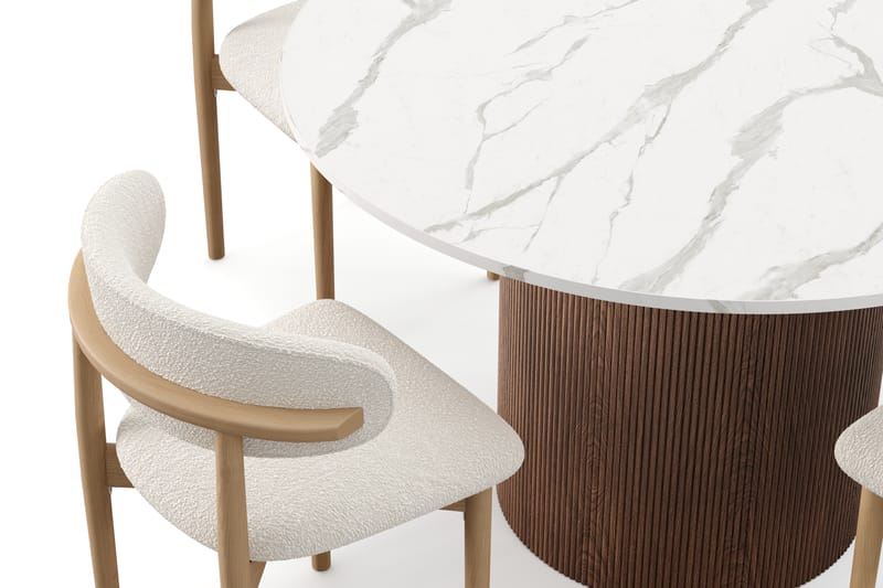 Uppveda Ruokapöytä 120 cm Rund ja 4 kpl Jaiveer Matkplolar - Ruskea - Huonekalut - Pöytä & ruokailuryhmä - Ruokailuryhmä