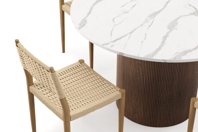 Uppveda Ruokapöytä 120 cm Pyöreä ja 4 kpl Jamna Tuolia - Ruskea - Huonekalut - Pöytä & ruokailuryhmä - Ruokailuryhmä