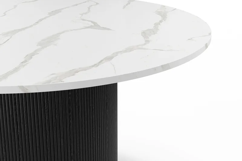 Uppveda Ruokapöytä 120 cm Pyöreä - Musta/Valkoinen - Huonekalut - Pöytä & ruokailuryhmä - Ruokapöydät & keittiön pöydät