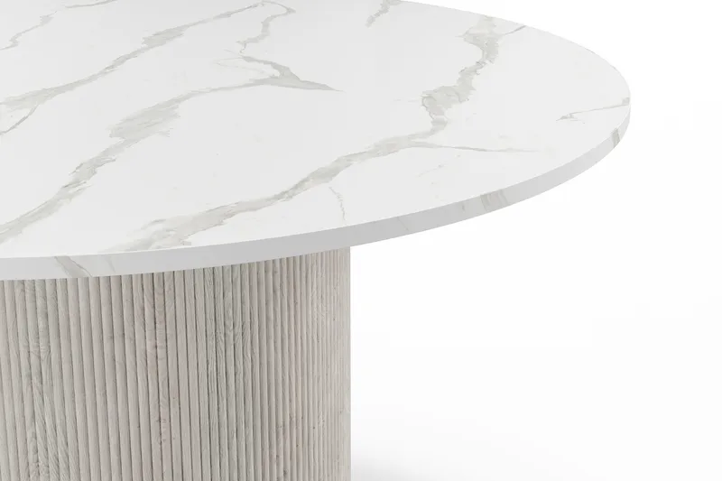 Uppveda Ruokapöytä 120 cm Pyöreä - Valkoinen - Huonekalut - Pöytä & ruokailuryhmä - Ruokapöydät & keittiön pöydät