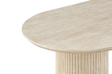 Uppveda-soikea ruokapöytä, 180 × 90 cm, travertiinin näköinen - Beige - Huonekalut - Pöytä & ruokailuryhmä - Ruokapöydät & keittiön pöydät