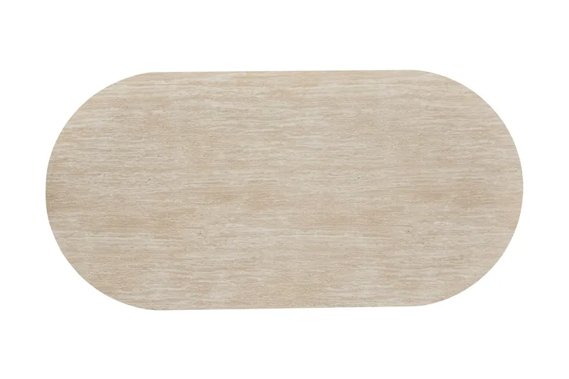Uppveda-soikea ruokapöytä, 180 × 90 cm, travertiinin näköinen - Beige - Huonekalut - Pöytä & ruokailuryhmä - Ruokapöydät & keittiön pöydät