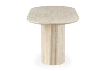 Uppveda-soikea ruokapöytä, 180 × 90 cm, travertiinin näköinen - Beige - Huonekalut - Pöytä & ruokailuryhmä - Ruokapöydät & keittiön pöydät