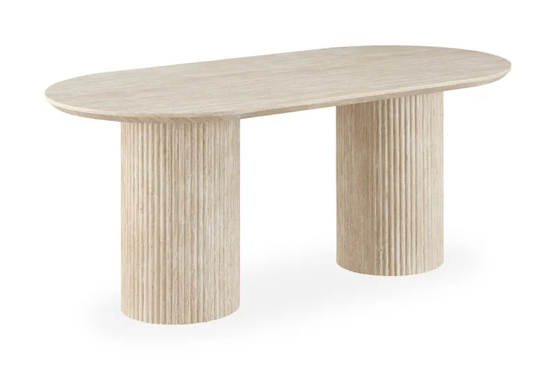 Uppveda Soikea Ruokapöytä 180x90 cm ja 4 Sawako Tuolia - Beige - Huonekalut - Pöytä & ruokailuryhmä - Ruokailuryhmä