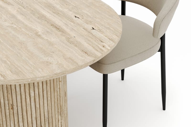 Uppveda Soikea Ruokapöytä 180x90 cm ja 4 Sawako Tuolia - Beige - Huonekalut - Pöytä & ruokailuryhmä - Ruokailuryhmä