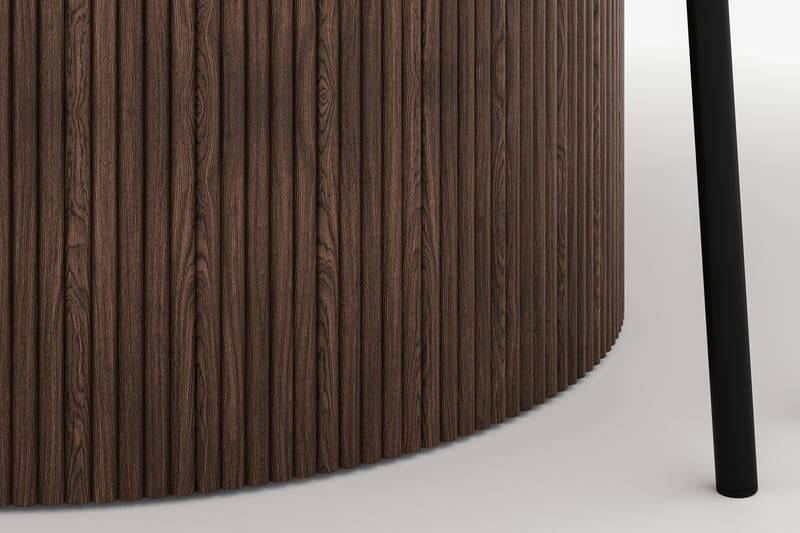 Uppveda Pyöreä Ruokapöytä 120 cm ja 4 Gemmiano Tuolia - Ruskea - Huonekalut - Pöytä & ruokailuryhmä - Ruokailuryhmä