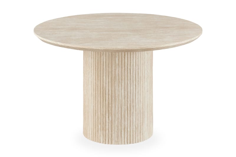 Uppveda Pyöreä Ruokapöytä 120 cm ja 4 Berit Tuolia - Beige - Huonekalut - Pöytä & ruokailuryhmä - Ruokailuryhmä