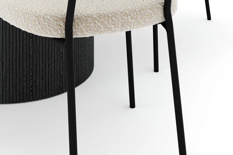 Uppveda Pyöreä Ruokapöytä 120 cm ja 4 Gemmiano Tuolia - Musta/Valkoinen - Huonekalut - Pöytä & ruokailuryhmä - Ruokailuryhmä