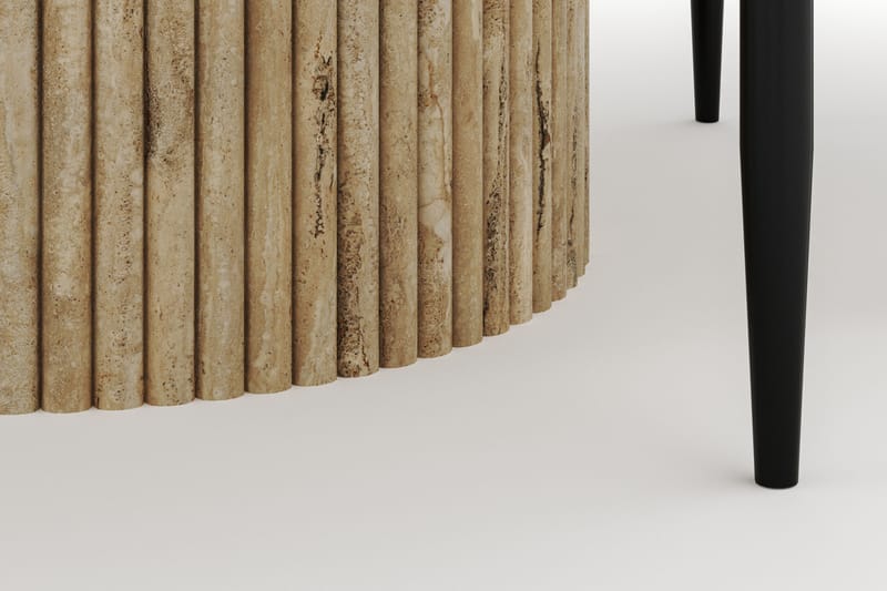 Uppveda Pyöreä Ruokapöytä 120 cm ja 4 Sawako Tuolia - Beige - Huonekalut - Pöytä & ruokailuryhmä - Ruokailuryhmä