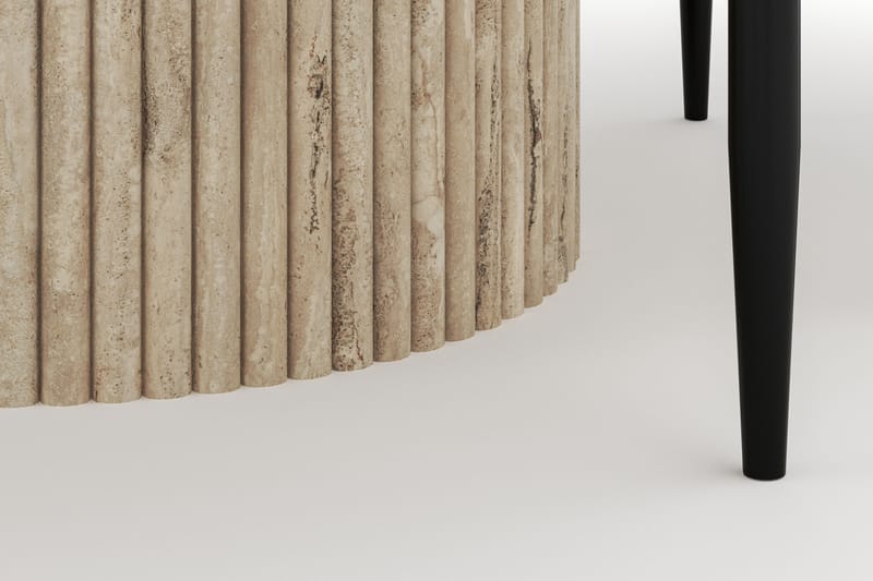 Uppveda Pyöreä Ruokapöytä 120 cm ja 4 Sawako Tuolia - Beige - Huonekalut - Pöytä & ruokailuryhmä - Ruokailuryhmä