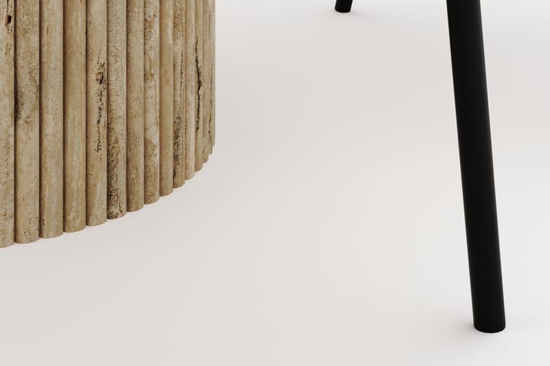 Uppveda Pyöreä Ruokapöytä 120 cm ja 4 Berit Tuolia - Beige - Huonekalut - Pöytä & ruokailuryhmä - Ruokailuryhmä