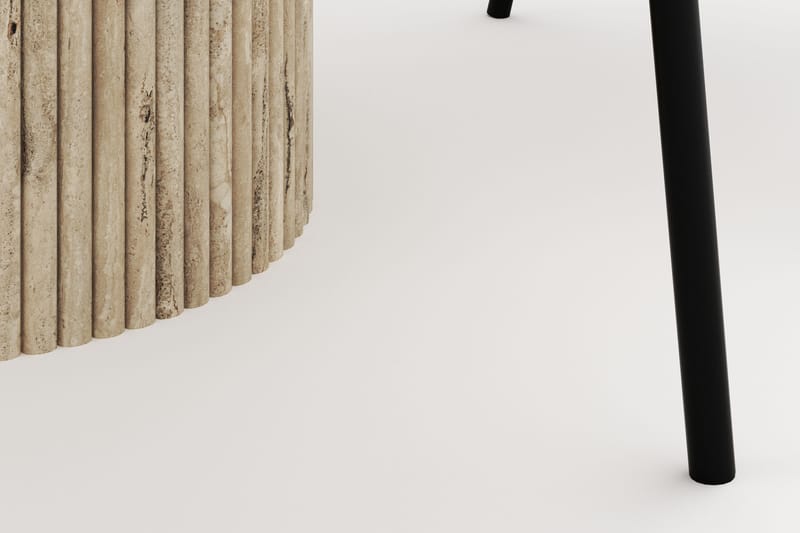 Uppveda Pyöreä Ruokapöytä 120 cm ja 4 Berit Tuolia - Beige - Huonekalut - Pöytä & ruokailuryhmä - Ruokailuryhmä